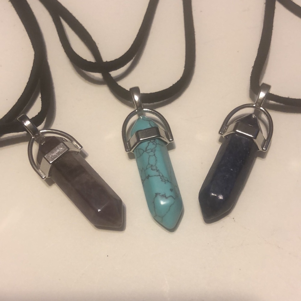 HANDMADE Adobe Pearl Amethyst Gemstone Choker Necklaces